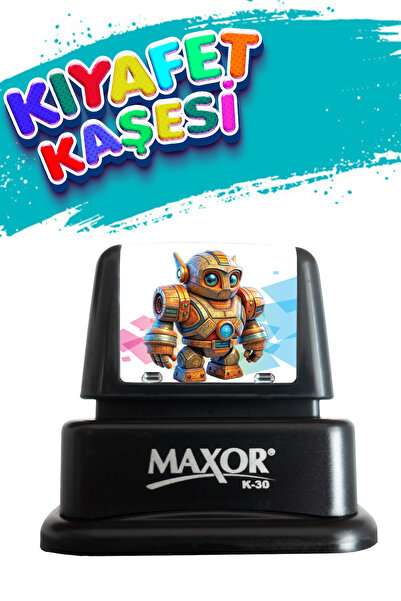 Kıyafet Kaşesi Robot Temalı Öğrenci Kaşesi / Kıyafet Etiketi / Kumaş Kıyafet Kaşesi