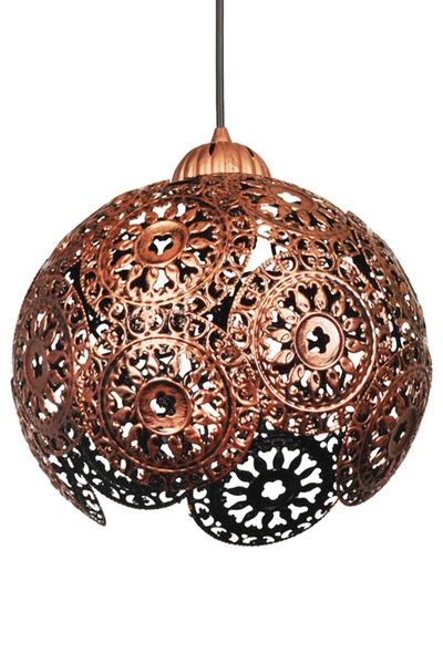 VENON Aydınlatma Sinem Tekli Kasa Siyah Bakır Patine Avize