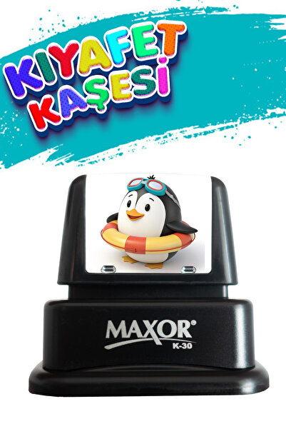 Kıyafet Kaşesi Bebek Penguen Temalı Öğrenci Kaşesi / Kıyafet Etiketi / Kumaş Kıyafet Kaşesi