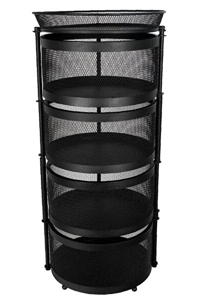 VENON Organizer 4 Katlı Siyah (SEBZELİK,MEYVELİK METAL,SEPET,DÜZENLEYİCİ) Patates Soğan Kovası Buse