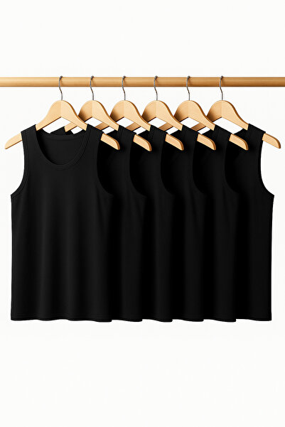 Ervanur قميص داخلي من القطن الممشط للرجال، عبوة من 6 قطع