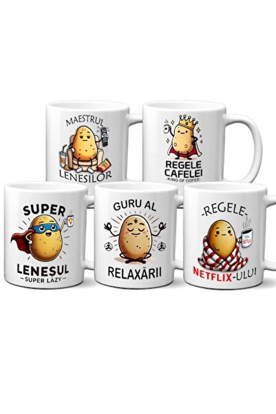 OEM Set 5 Cani Personalizate, Po-Tato, set 1, 300 ml