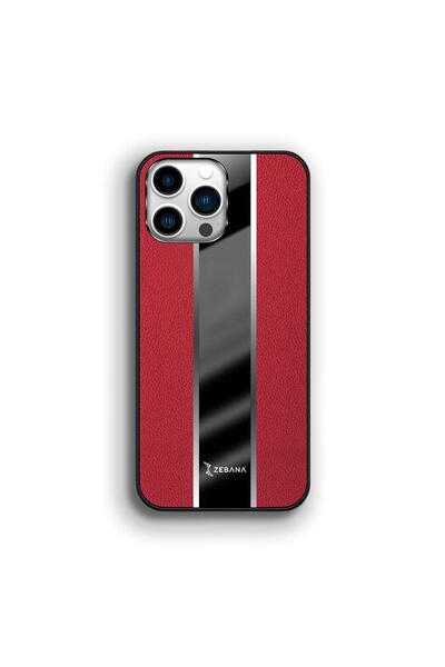Zebana Apple iPhone 12 Pro Max Compatible Case Premium Leather Case Red