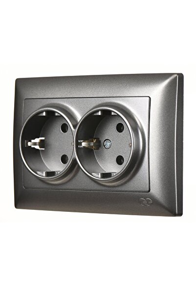 Günsan Visage Füme İkili Topraklı Priz