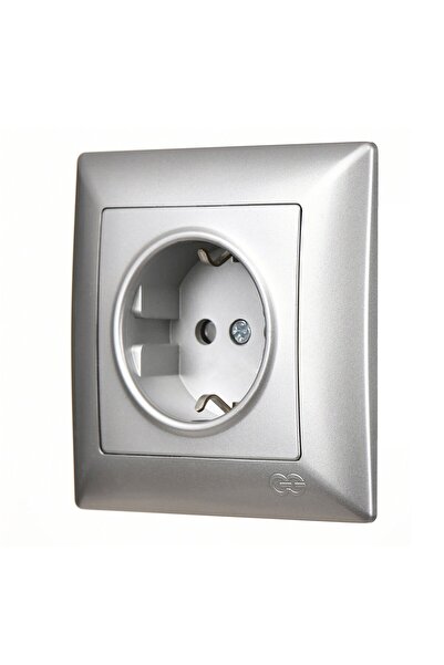 Günsan Visage Gümüş Çocuk Korumalı Topraklı Priz