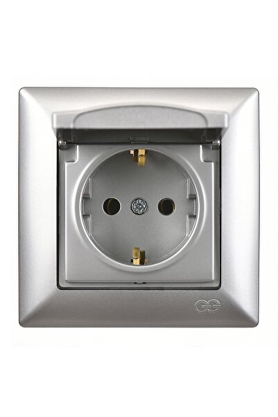 Günsan Visage Gümüş Kapaklı Topraklı Priz