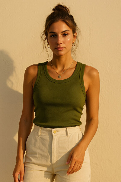 Rich 100% Cotton Camisole Zero Sleeve Crew Neck Women's Singlet - Summer Comfortable Stylish Basic Singlet