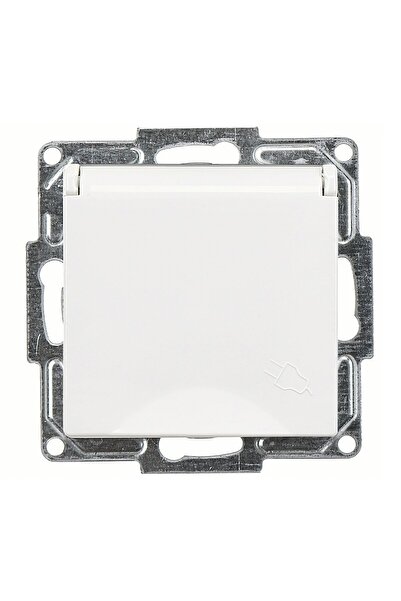 Günsan Visage White Covered Grounded Socket Mechanism