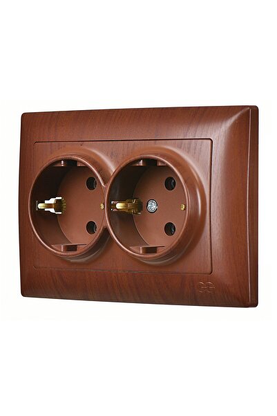 Günsan Visage Walnut Double Grounded Socket