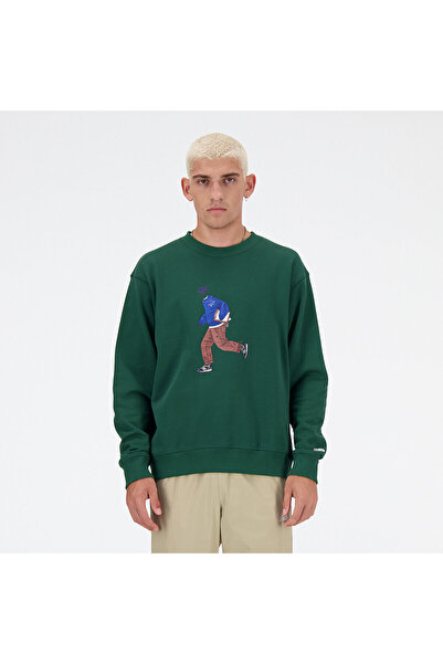New Balance MT41538 Yeşil Erkek Sweatshirt