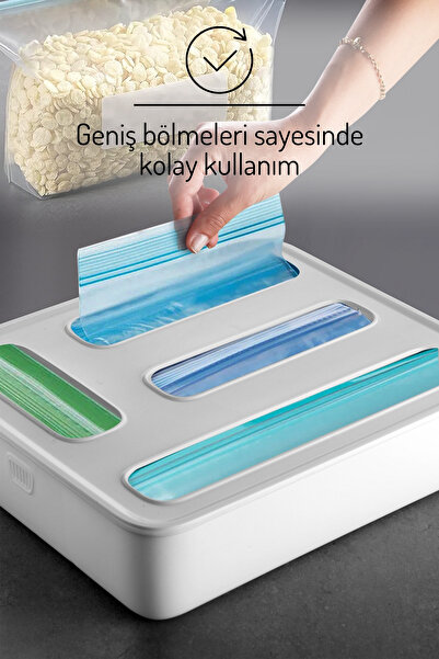 Nandy Home Poşet Organizeri, 4 Bölmeli Poşetlik