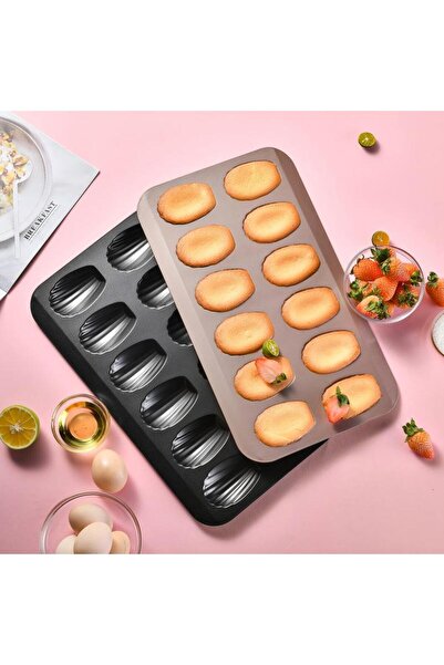 Generic Stainless Steel 12-Piece Non-Stick Shell Three-Dimensional Cake Mold Baking Pan Chiffon Dessert Mold