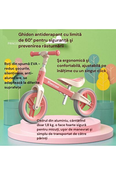 OEM Balance bike for children (80-110 cm), adjustable seat and handlebar height, EVA foam wheels, powder
