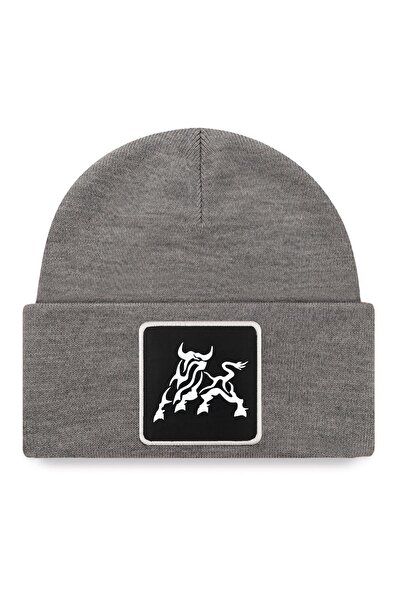 BlackBörk Gray Beanie with Bull Logo