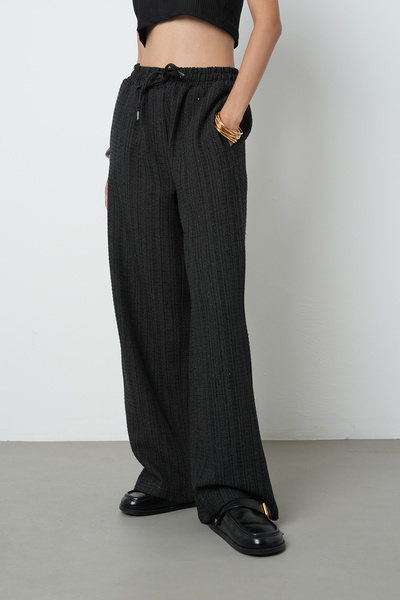 Orfeo Negro Women's Silvery Wide Leg Elastic Waist Solid Color Trousers