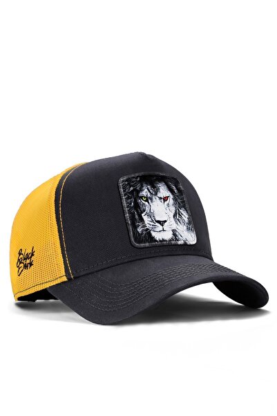 BlackBörk Капелюх Trucker з логотипом Aslan, темно-антрацитовий-жовтий