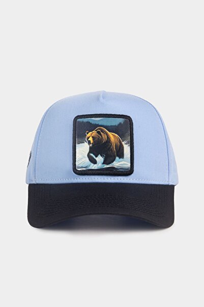 BlackBörk Чорно-блакитна бейсболка з логотипом ведмедя