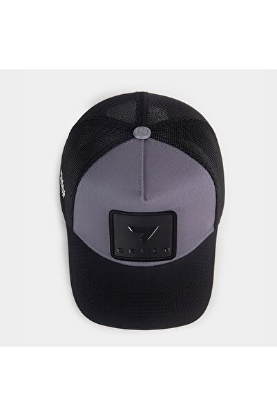 BlackBörk 7 Numara Logolu Siyah-Gri Trucker Şapka