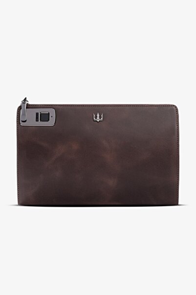 Getto Deri Trace Parmak İzi Okuyucu Hakiki Deri Kişiye Özel İsim Baskılı El Ç...