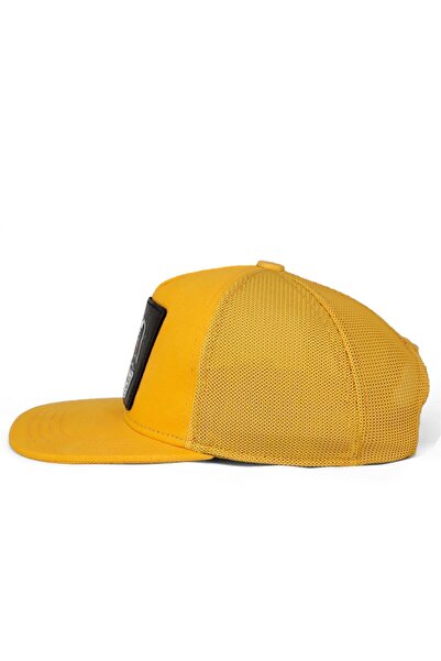 BlackBörk Hip Hop Kids Aslan Logolu Sarı Çocuk Trucker Şapka