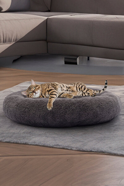 PUGALO Peluş Kedi ve Köpek Yatağı Antrasit Renkte, Pugalo Ekonomik Kedi Yatağı