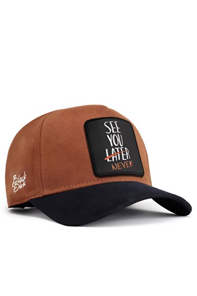 BlackBörk See You Later Never Logo Navy Blue-Camel Baseball Cap