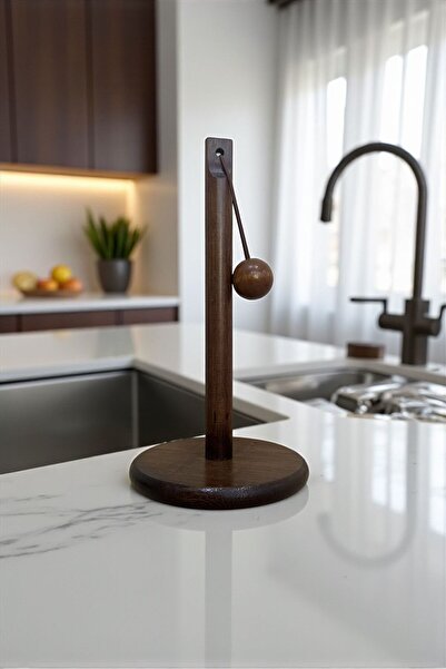 ANJEAHOME Ancona Acacia Countertop Roll Paper Towel Holder (16X16X31 cm)