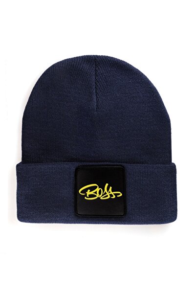 BlackBörk V1 Акрил Boss - 2 Kod Logolu Unisex Lacivert Bere (BEANİE)