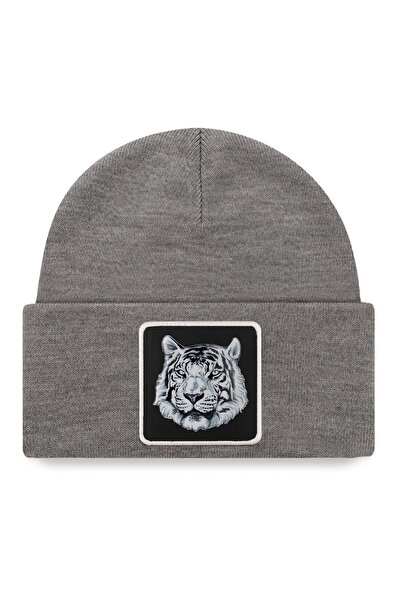 BlackBörk Gray Beanie with Tiger Logo