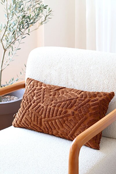 HAMUR Bohemian Special Design Punch Punch Pattern Rectangular Decorative Throw Pillow Cover Forest Tan