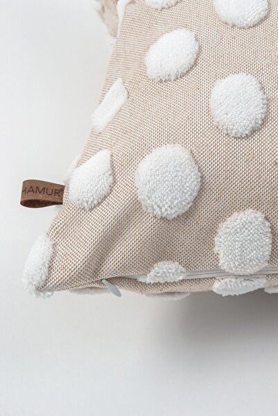HAMUR Bohemian Special Design Punch Punch Pattern Decorative Throw Pillow Cover Point Beige