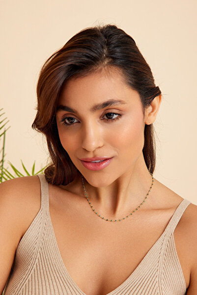 art and crafts jewelry Zümrüt Taşlı Gümüş Kolye