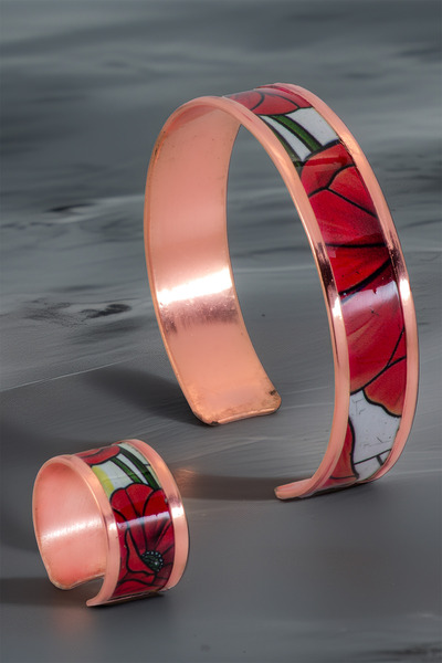 OSMANLI GÜMÜŞ Women's Copper Bracelet - Chlara Model Special Edition Metal Box and Quartz Stone
