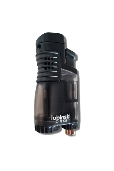 Lubinski Üç Torch Sehpalı Puro Çakmağı Siyah