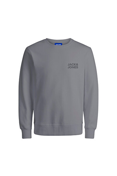 Jack & Jones Logo Erkek Gri Sweatshirt (12290659-ULG)