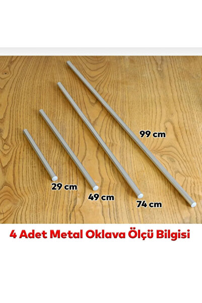 BURAK SHOP 4’lü Masterchef Alüminyum Paslanmaz 29-49-74-99 CM Metal Oklava Se...