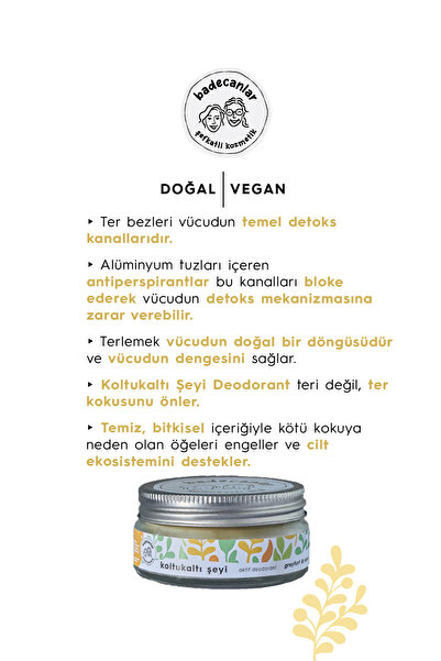 Genel Markalar Greyfurt & Nane Koltukaltı Şeyi | Doğal Vegan Ter Kokusu Önleyici Krem Deodorant 50ml