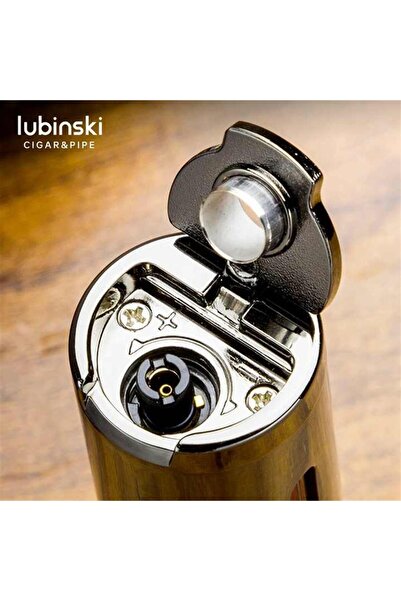 Lubinski Lion Slim Delicili Üç Torch Puro Çakmağı Silver