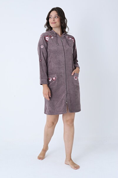 ROMEO LİFE Dámské bambusové mikrotkaninové šaty se zipem, elegantní sametové šaty 3447