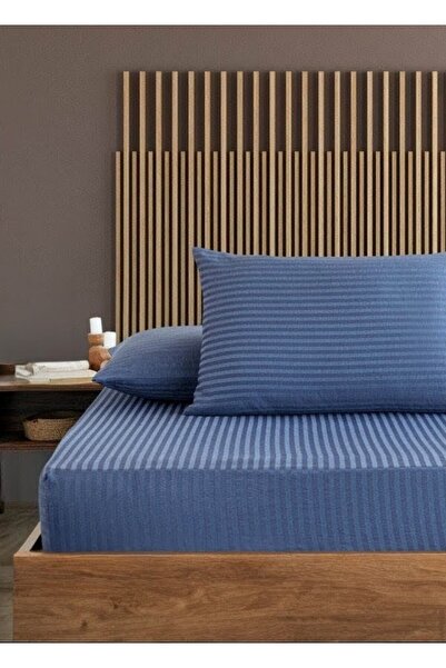 Artiva Home Collection Cotton Striped Satin Fitted Sheet and Pillowcase Set