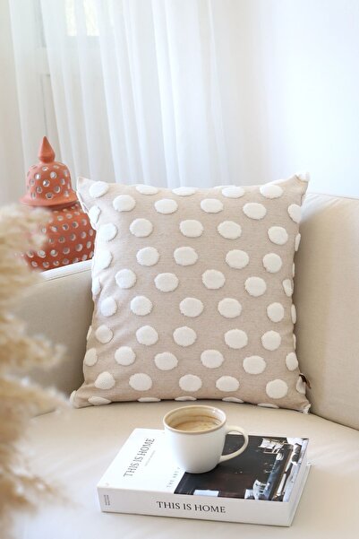HAMUR Bohemian Special Design Punch Punch Pattern Decorative Throw Pillow Cover Point Beige