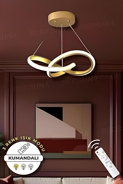 BERŞUNA Quin Eskitme Kumandalı 3 Renk Modern Sarkıt Led Avize