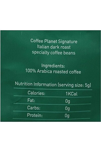Coffee Planet Signature Italian Dark Roast Beans - 250 Gm