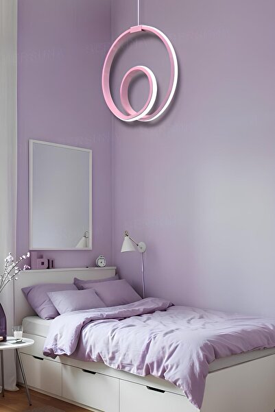 Perma Pembe Tek Renk Modern Sarkıt Led Avize
