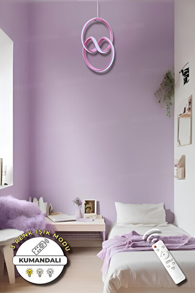 BERŞUNA Eva Pembe Kumandalı 3 Renk Modern Sarkıt Led Avize