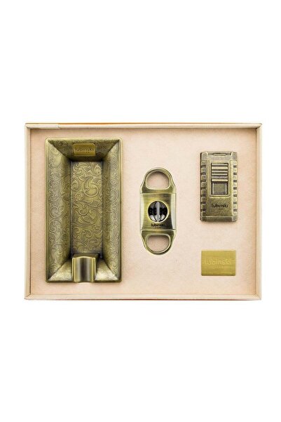Lubinski Yeni Seri Dizayn Üçlü Gold Puro Seti