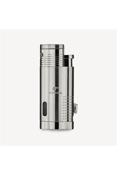 COHİBA Cohiba 3 Torch Çakmak Ve Kesici Puro Seti Silver