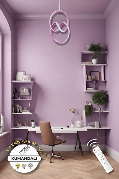 BERŞUNA Eva Pembe Kumandalı 3 Renk Modern Sarkıt Led Avize