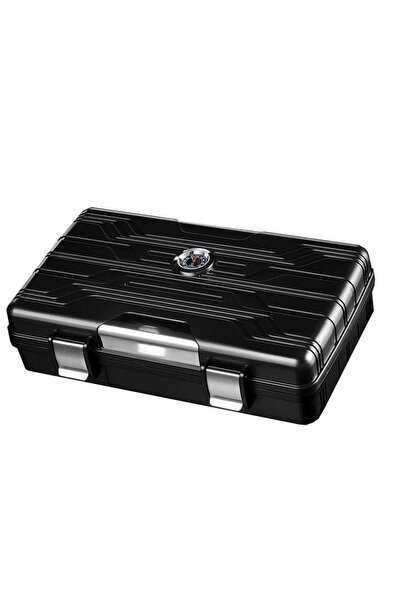 Lubinski Seyahat Tipi Puro Kutusu Humidor Siyah-Gümüş(10Cigar)