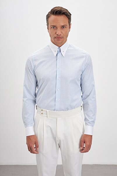 Paşahan Ανδρικό πουκάμισο με πέτο Comfort Fit 100% βαμβακερό καρό